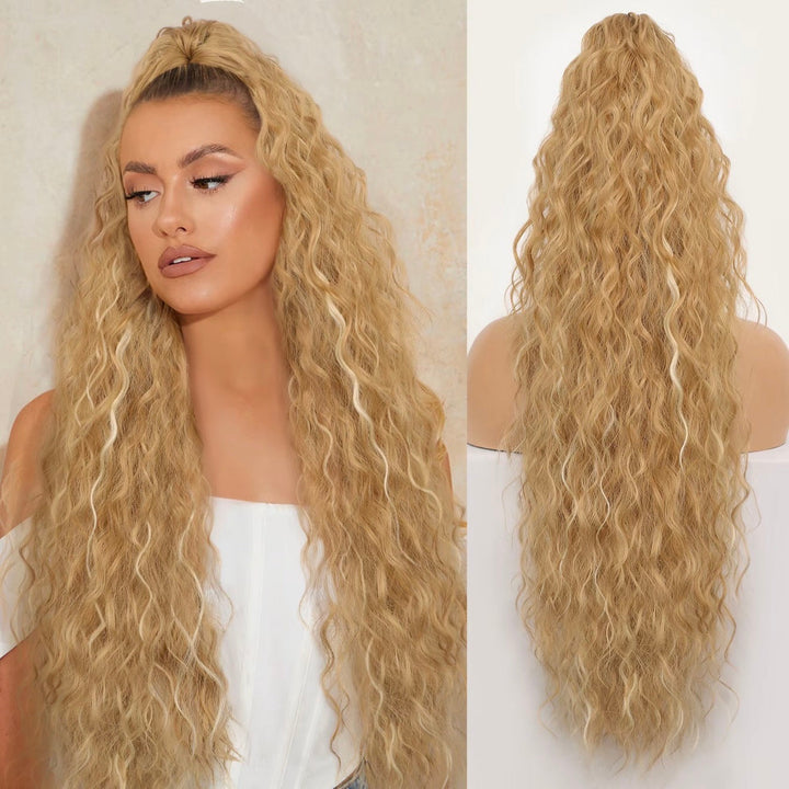 Perfektes Haarteil: 76cm Pferdeschwanz-Extension mit Krallenclip, wellig, für mehr Volumen.