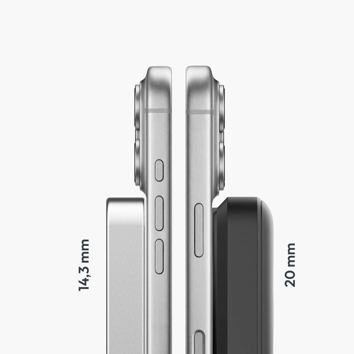 Handliche MagSafe Powerbank 10000 mAh mit Qi2 Funktion und USB-C Port.