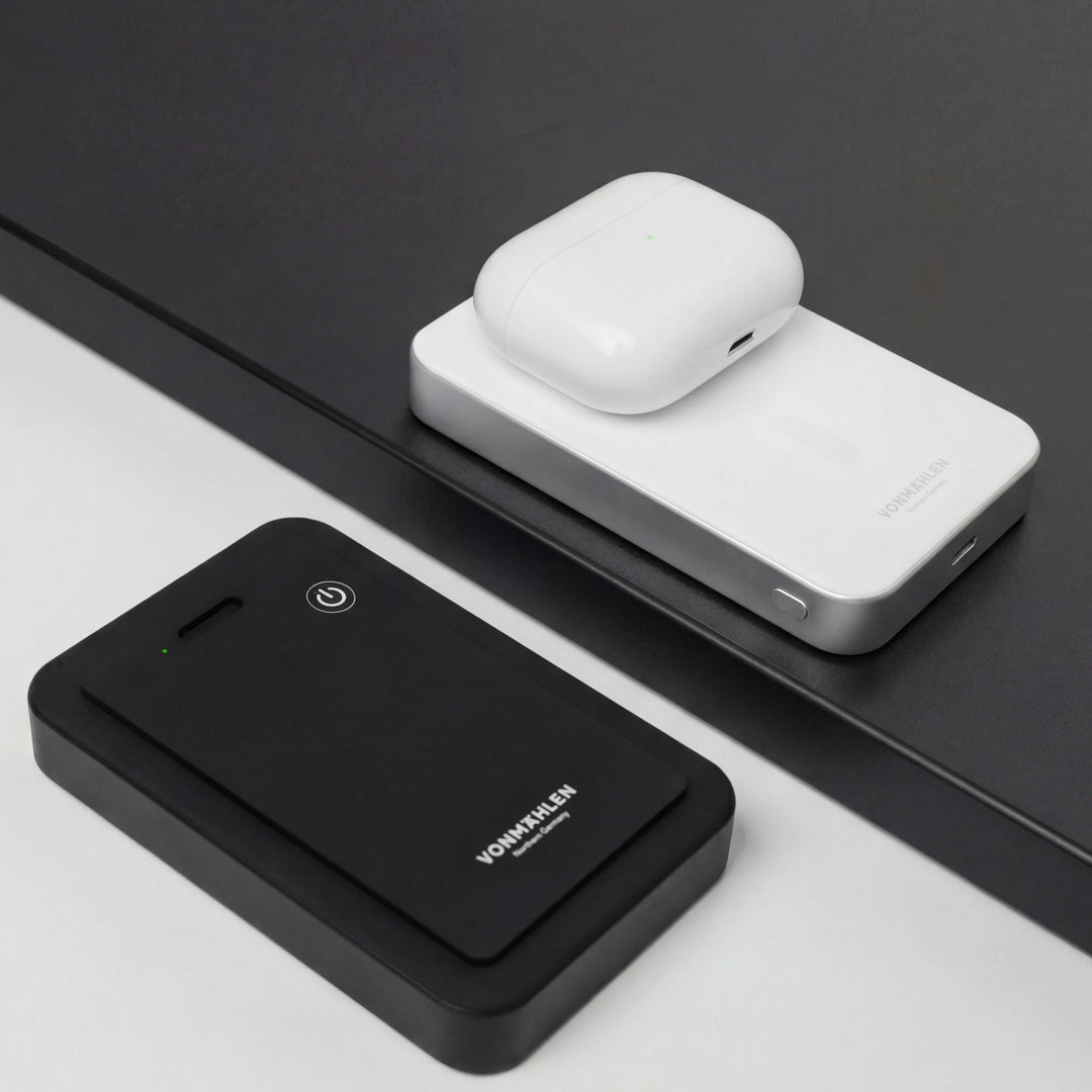 Schlanke MagSafe Powerbank 10000 mAh, perfekt für unterwegs und Reisen.