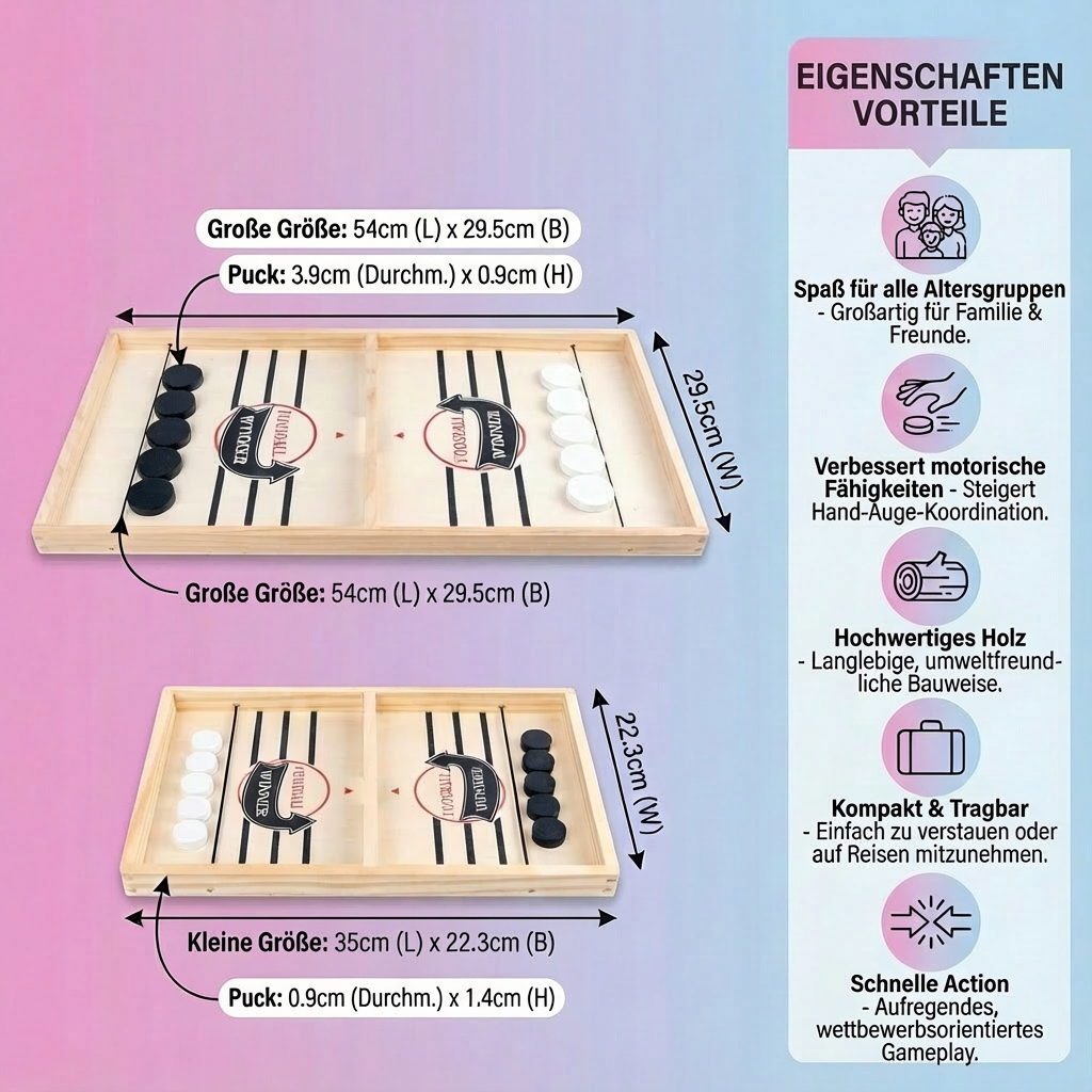 Schleuder-Schach Kinderspiel: Interaktives Reaktionsspiel aus Holz. Verbessert die Hand-Augen-Koordination.