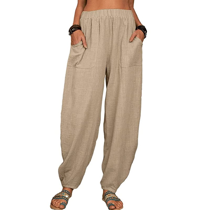 Bequeme, weite Damen Haremshose mit elastischem Bund, perfekt als luftige Sommerhose für die Freizeit.