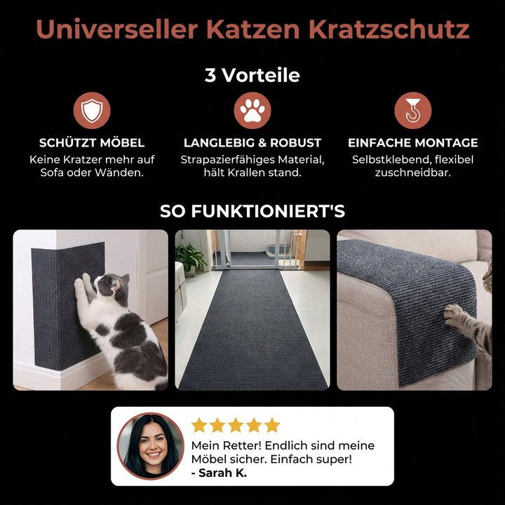 Effektiver Möbelschutz vor Katzenkrallen. Strapazierfähiger Katzenschutz für Polstermöbel & Holz.