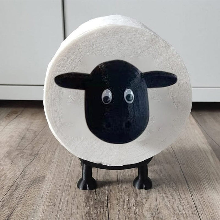 Lustiger Schaf Toilettenpapierhalter, Harz, Schwarz, praktische und witzige Badezimmer Dekoration.