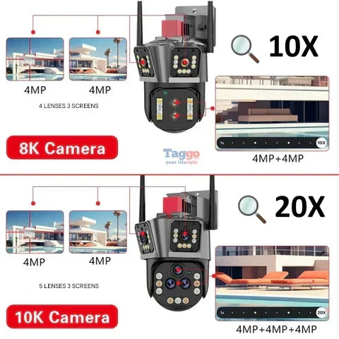 Umfassende 20MP WLAN-Überwachungskamera für alle Jahreszeiten mit 20x Zoom & Smart-Tracking.