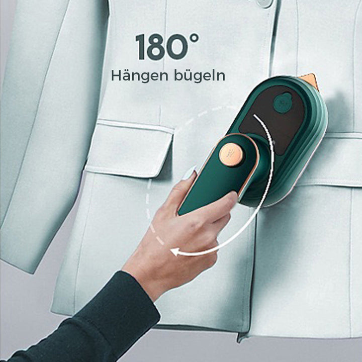 Ultra-leichtes Minibügeleisen mit starkem Dampfstoß, perfekt für den Koffer auf Reisen.