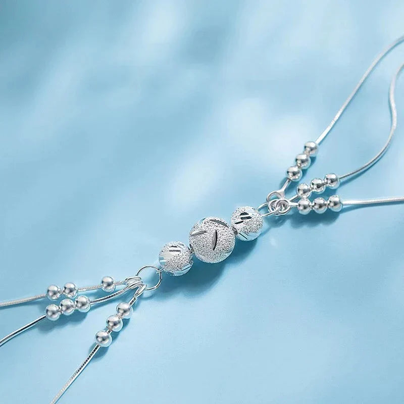 Hochwertiges Damen Silberperlenarmband aus Sterling Silber, zeitloser Schmuck für jede Gelegenheit.