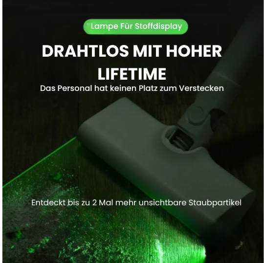 Universal Laser-Staubsaugerkopf für Tiefenreinigung & hygienische Sauberkeit im Haushalt. Makellos sauber.