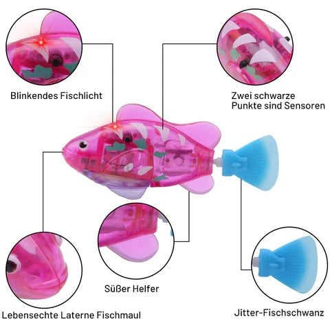 Aktives Haustierspielzeug: Interaktive schwimmende Fische, perfekt für Katzen im Wasser.