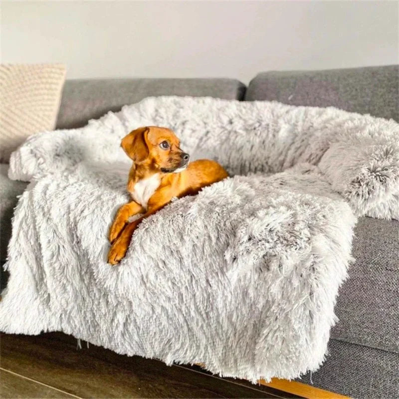 Waschbares Hundebett in Grau, luxuriöses Hundesofa für alle Hunderassen, komfortabler Schlafplatz.