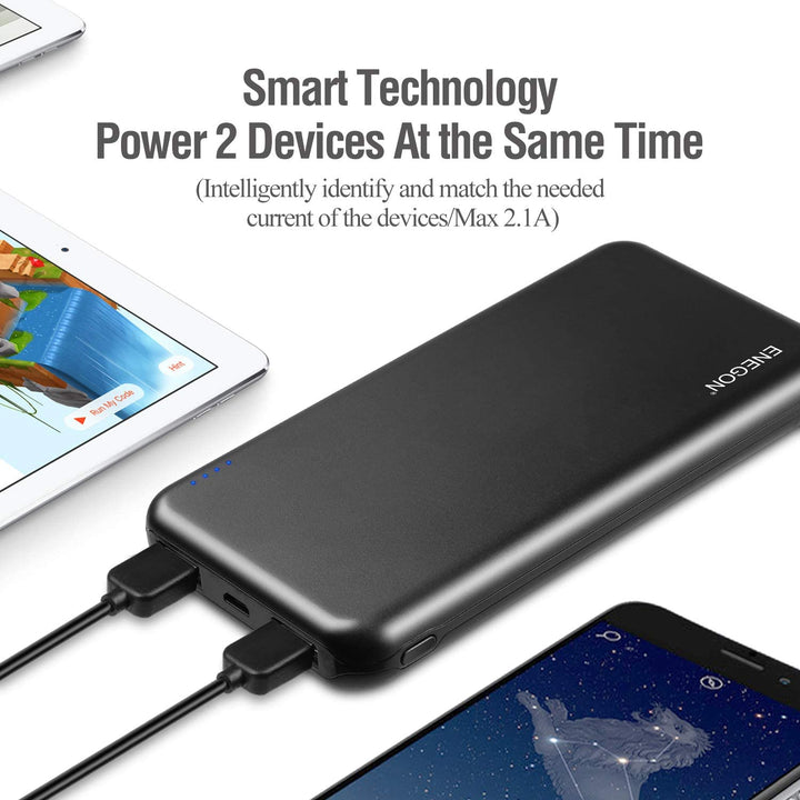 Hochleistungsfähiges Powerbank 10000 mAh Duo-Set. Zwei mobile Akkus für Smartphone, Tablet & USB-Geräte.