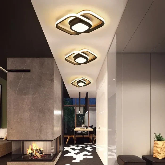 Stilvolle Doppelring LED-Deckenlampe. Perfekt für moderne Wohnräume, Büros und Flure.