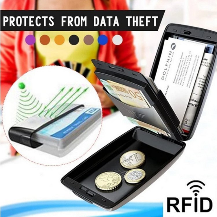 Modernes RFID-Kreditkartenetui aus Aluminium, stilvoll, sicher und robust im Alltag.