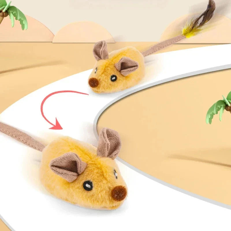 Interaktives Jagdspielzeug: Katzenmaus mit Federn für spielerischen Jagdspaß und tägliche Bewegung der Katze.