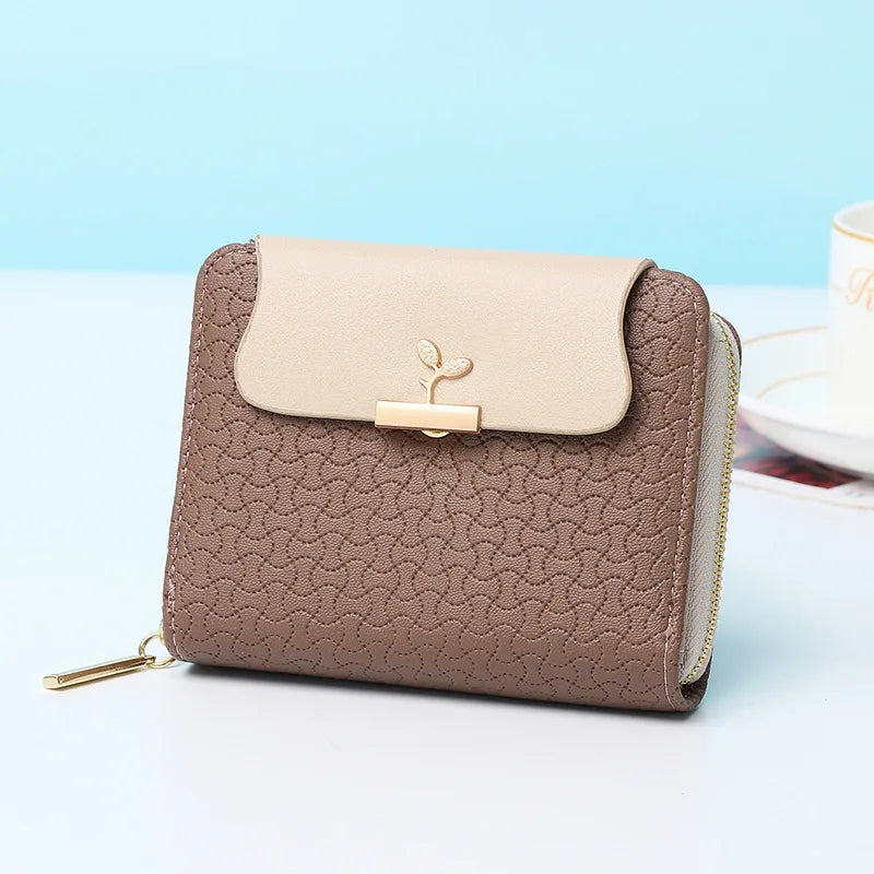 Exquisite Damen Portemonnaie Clutch mit elegantem Blattmuster, vielseitiges Accessoire.