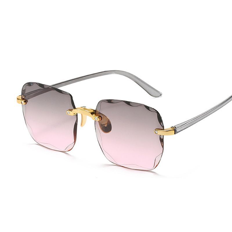 Elegante randlose Vintage Sonnenbrille mit UV400 Verlaufsgläsern. Ideal für stilvollen Augenschutz.
