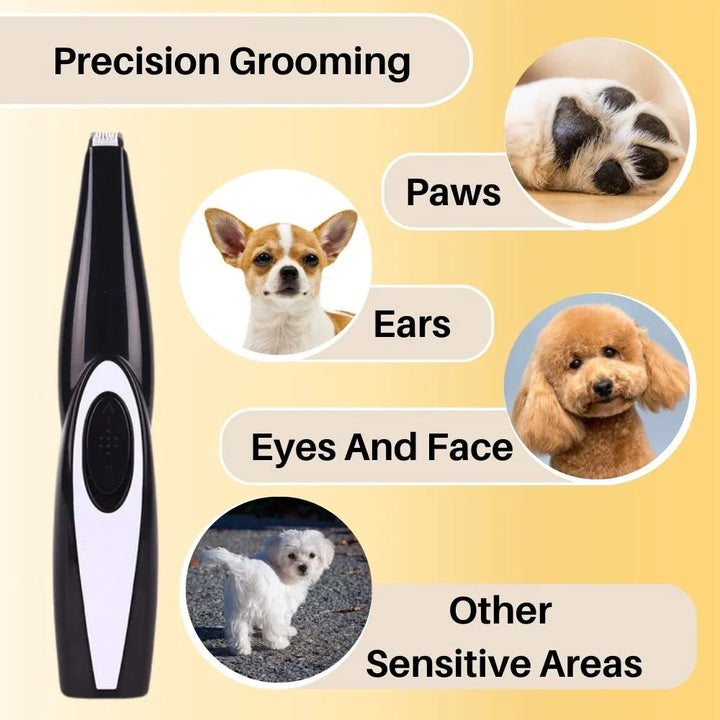 Ergonomischer Präzisions-Fellschneider, leise für entspannte Tierpflege. Ideal für sensible Hunde/Katzen.