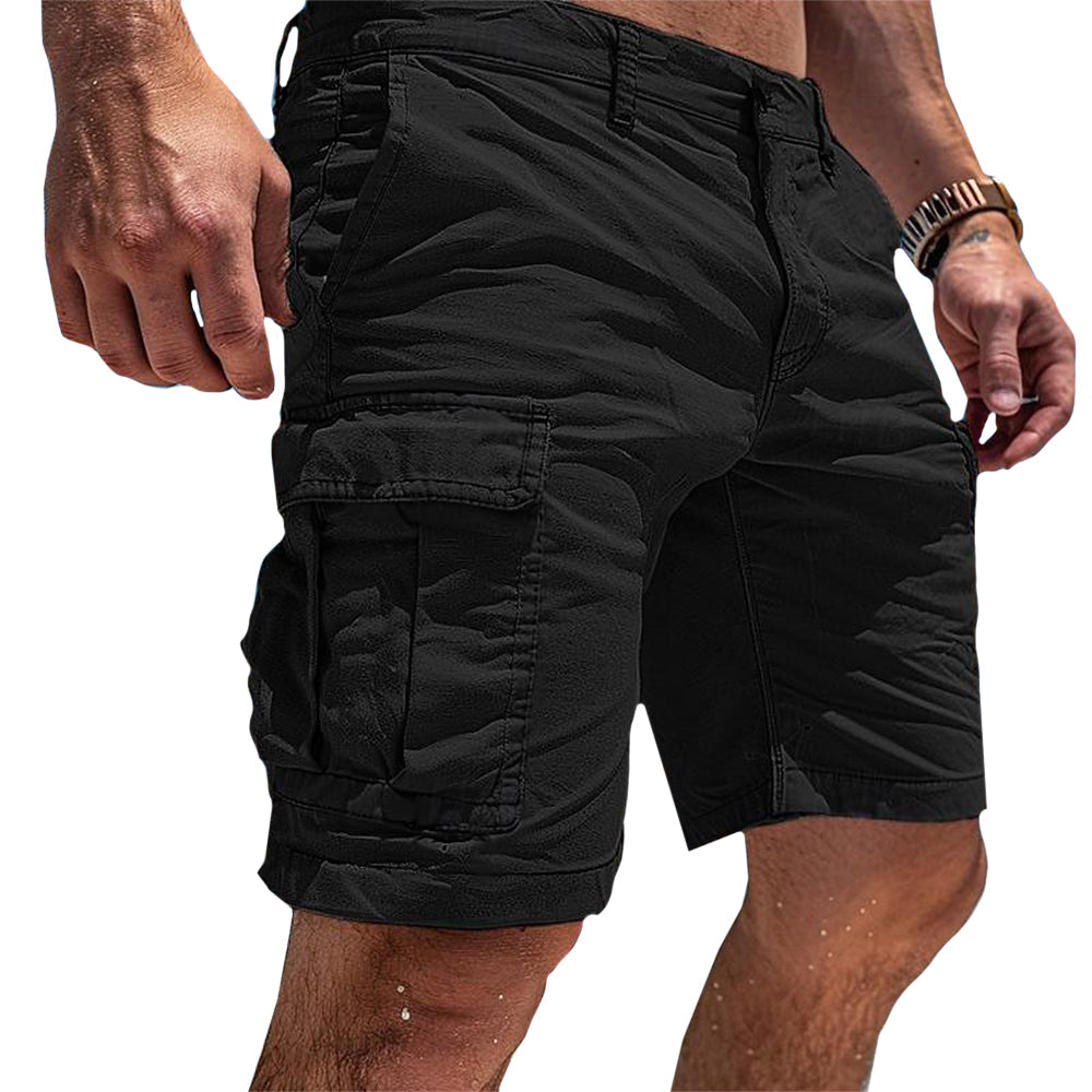 Bequeme Cargo Bermuda für Herren, perfekt für Outdoor-Abenteuer & warme Sommertage. Robuste kurze Hose in Grün.