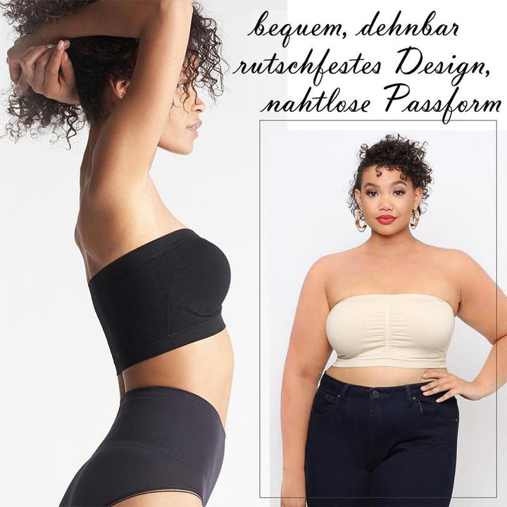 Atmungsaktiver Damen Bandeau-BH, trägerlos & nahtlos, mit Push-up. Komfortable Unterwäsche für jeden Tag.