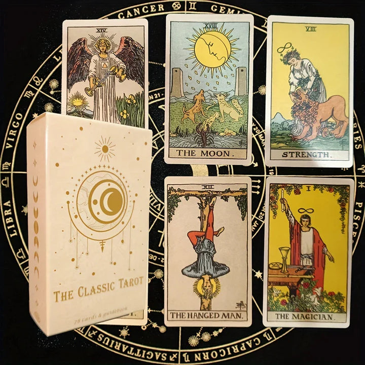 Detailansicht einer illustrierten Tarotkarte aus dem traditionellen Set. Mystik für Einsicht & Spiritualität.