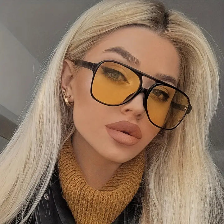Coole Unisex Retro-Sonnenbrille mit großem Rahmen, UV-Schutz. Deine Modebrille für heiße Tage.