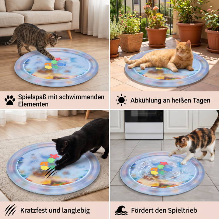 Kühlendes Katzenspielzeug Wasserbett. Sorgt für Abkühlung und Spielspaß für Ihre Katze im Sommer.