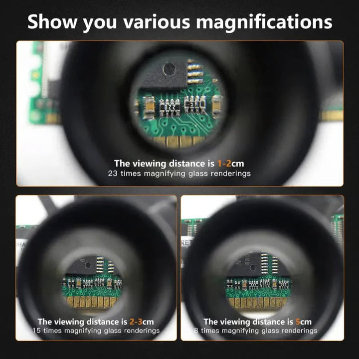 Multifunktionale Kopfbandlupe mit LED, perfekt für Elektronik, Reparatur & präzise Präzisionsarbeit.