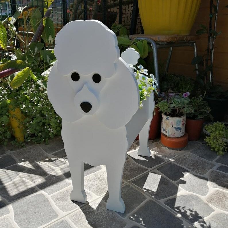 Hunde-Blumentopf, ein robustes & handbemaltes Pflanzgefäß für Ihre Pflanzen.