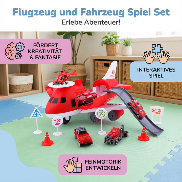 Buntes Kinder Fahrzeug Spielset mit verschiedenen Autos, perfekt für junge Rennfahrer & Abenteurer.