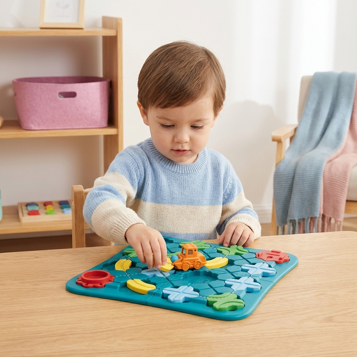 Montessori Straßen-Puzzle Set für kreatives Bauen, Motorik & spielerisches Lernen von Kindern.