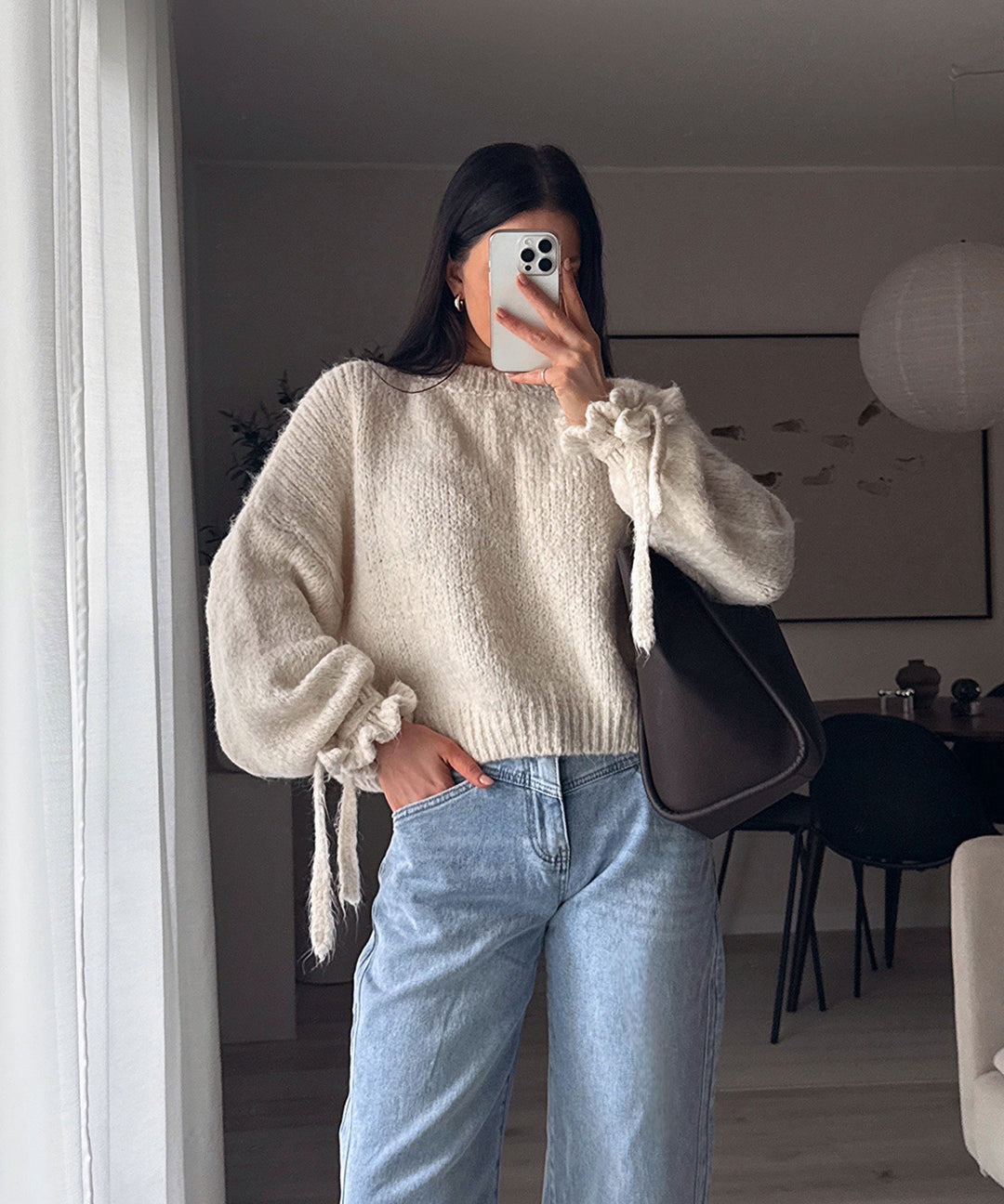 Lässige Damen Barrel Jeans, blaue Stretch-Hose, lockere Passform, perfekt für Freizeit & Alltag.
