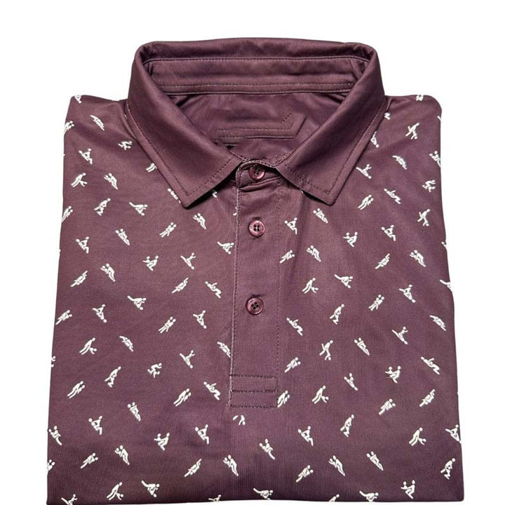Stylisches schwarzes Herren Poloshirt mit Print; slim fit für eine elegante Silhouette. Kurzarm.