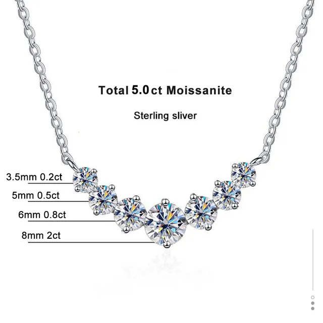 Brillante V-förmige Moissanit-Halskette aus 925er Silber. Elegantes Damencollier, glänzendes Accessoire für jeden Anlass.