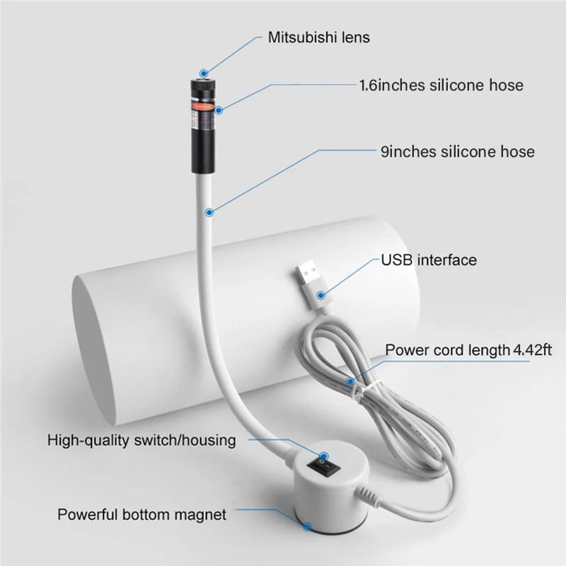 Magnetische Laser-Nähführung an Nähmaschine, perfekt für präzise Nähte, Quilten und saubere Kantenführung.