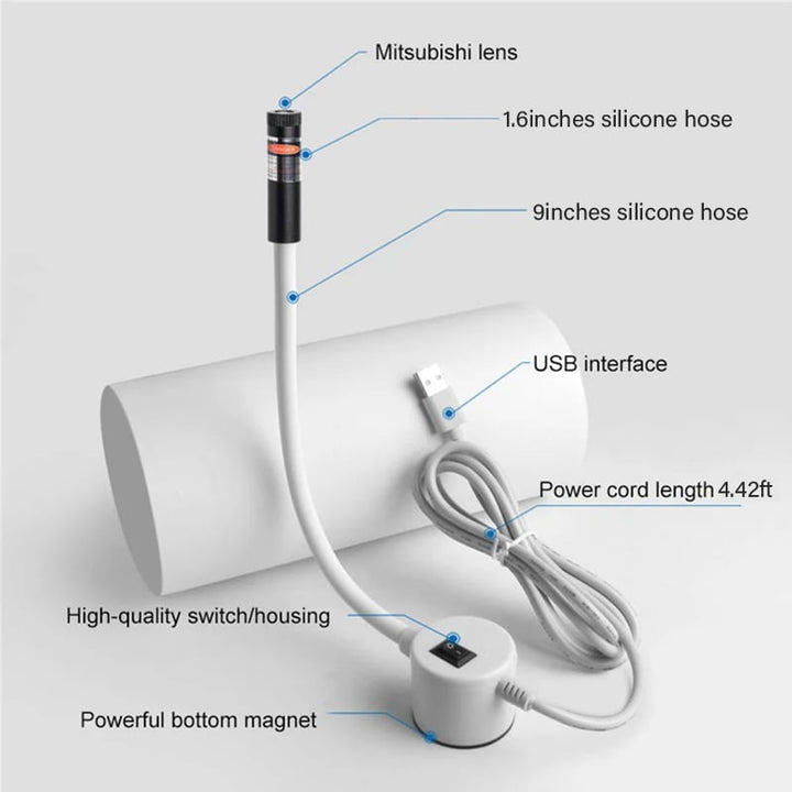 Magnetische Laser-Nähführung an Nähmaschine, perfekt für präzise Nähte, Quilten und saubere Kantenführung.