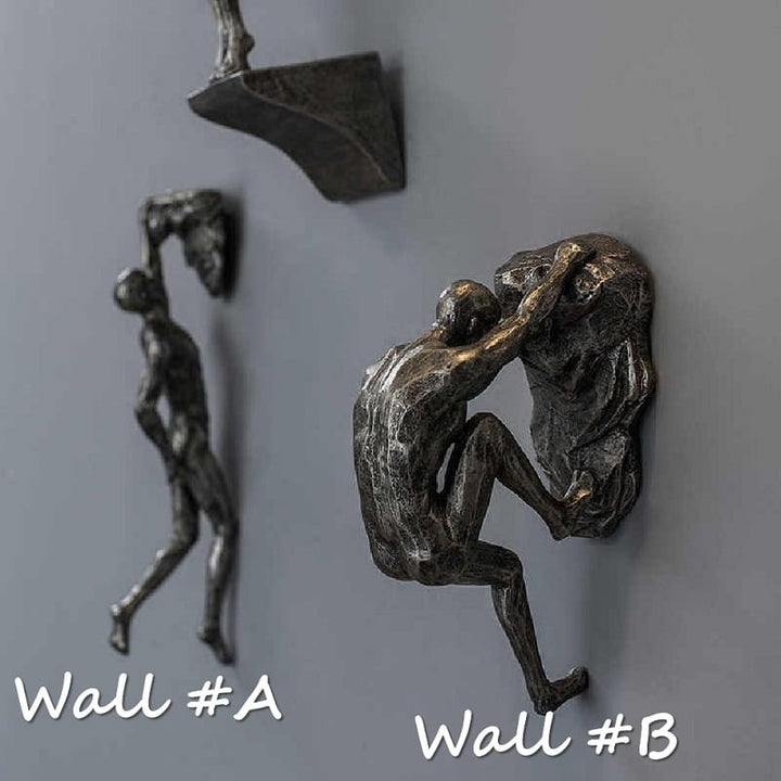 Abstrakte 3D Kletterfigur Wand Skulptur, moderne Kunst als stilvolle Heimdekoration für Ihre Wand.