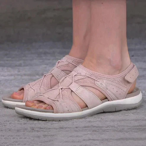 Leichte Damen Freizeitsandalen mit offener Spitze & flexibler Sohle; sehr bequem für den Sommer.