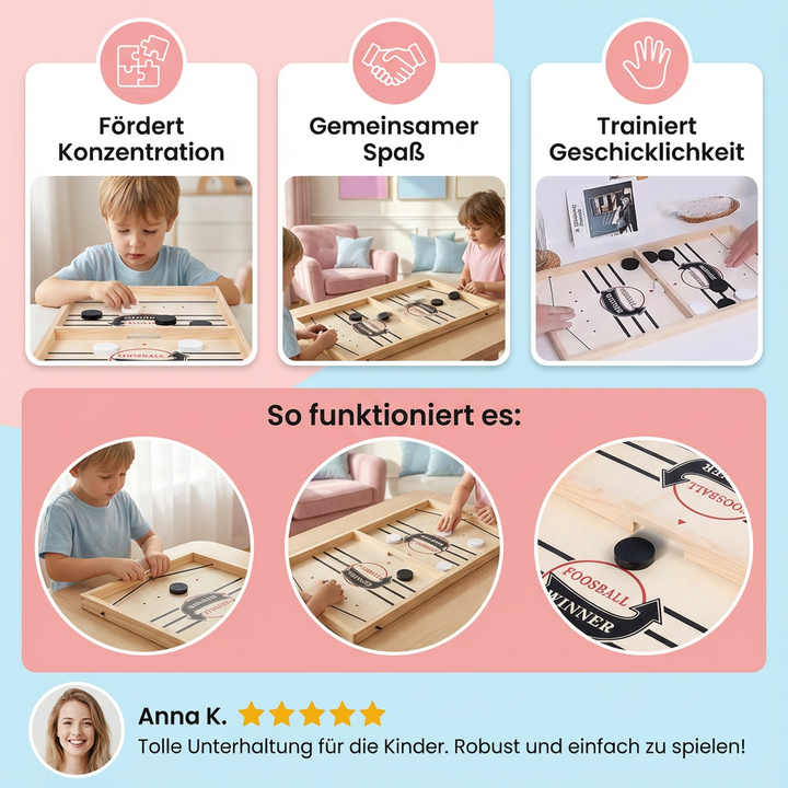 Innovatives Schleuder-Schach: Familiäres Holz-Brettspiel für Indoor Partys. Perfekte Geschenkidee.