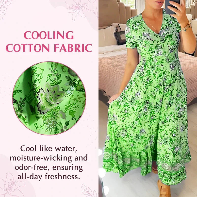 Sommerliches Damen Maxikleid, V-Ausschnitt, in klassischem Schwarz. Vielseitig kombinierbar.