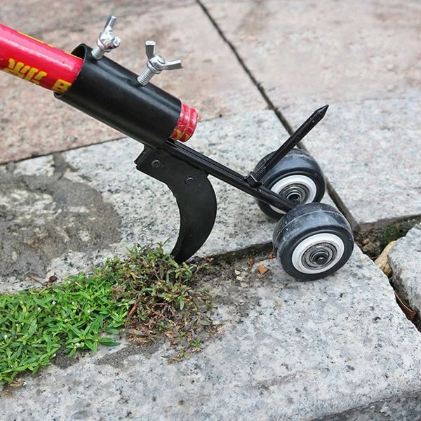 Präziser Fugenreiniger für Unkrautentfernung in Fugen. Effizientes Gartenwerkzeug mit Stiel für saubere Wege.
