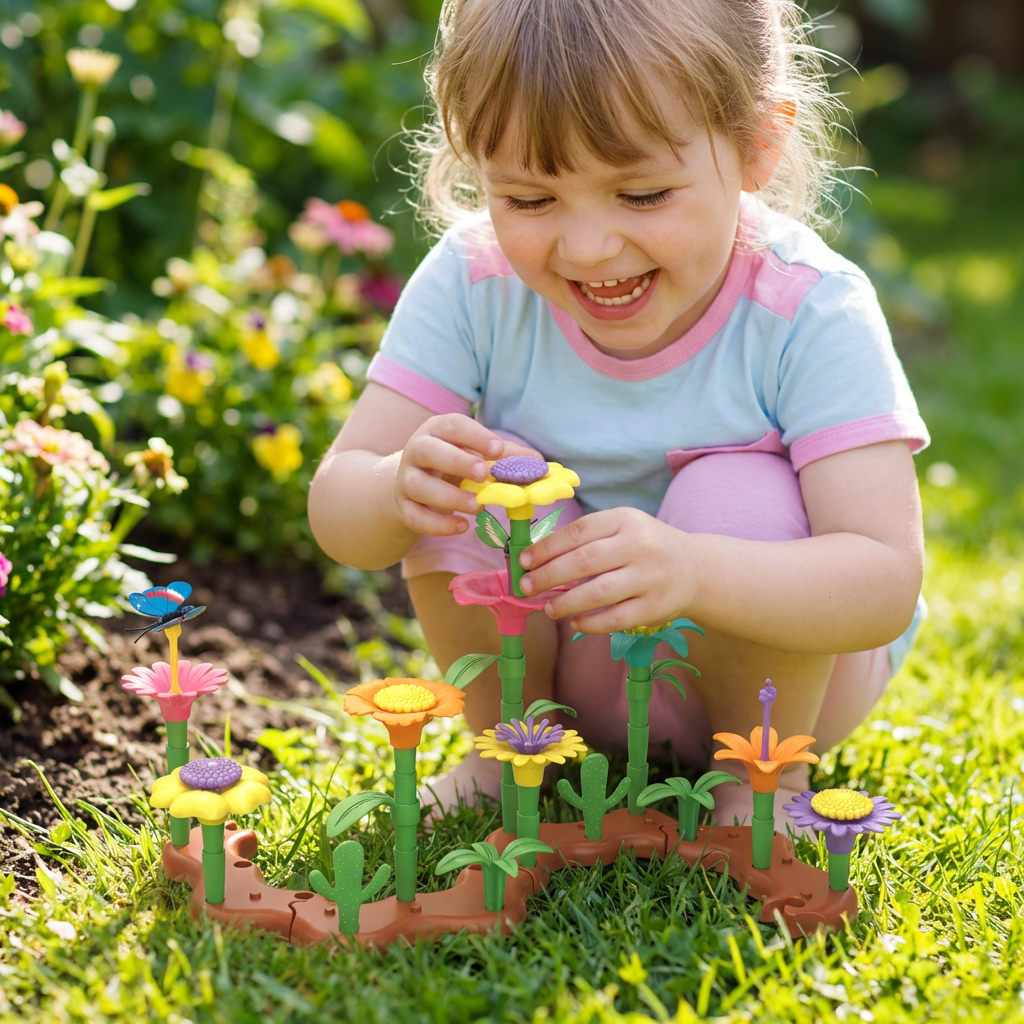 Blumen-Garten Steckspiel, ein kreatives Lernspielzeug, das die Entwicklung von Kindern spielerisch fördert.