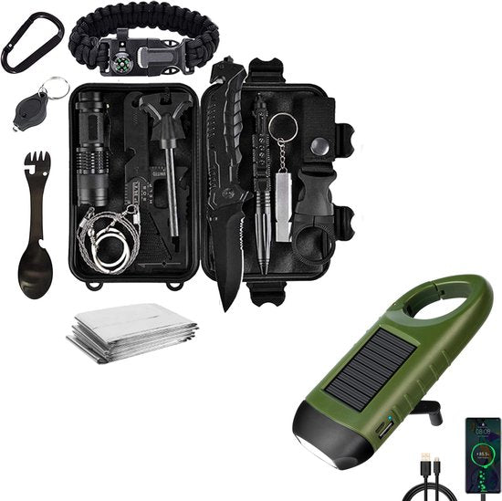 Robustes Outdoor Notfallset für Überleben, Abenteuer & Sicherheit. Ideal für Camping, Wandern & Wildnis.