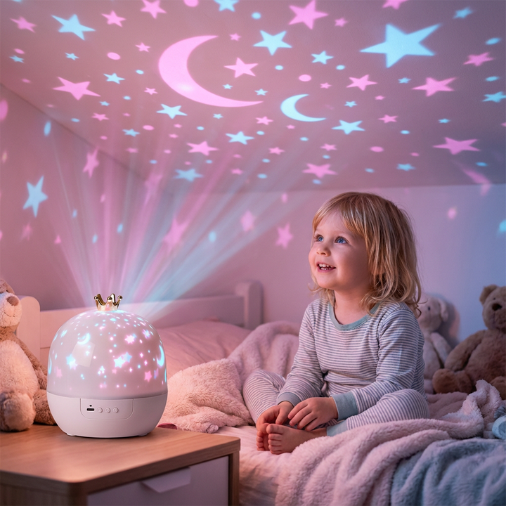 Baby Nachtlicht Projektor mit magischer Unterwasserwelt; sanftes, beruhigendes Licht als Schlafhilfe.
