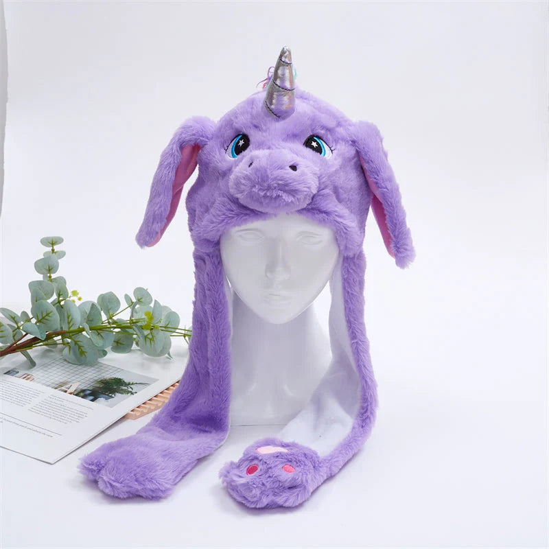 Kaninchen Mütze mit Wackelohren, ideal für Halloween & Weihnachtsgeschenk.