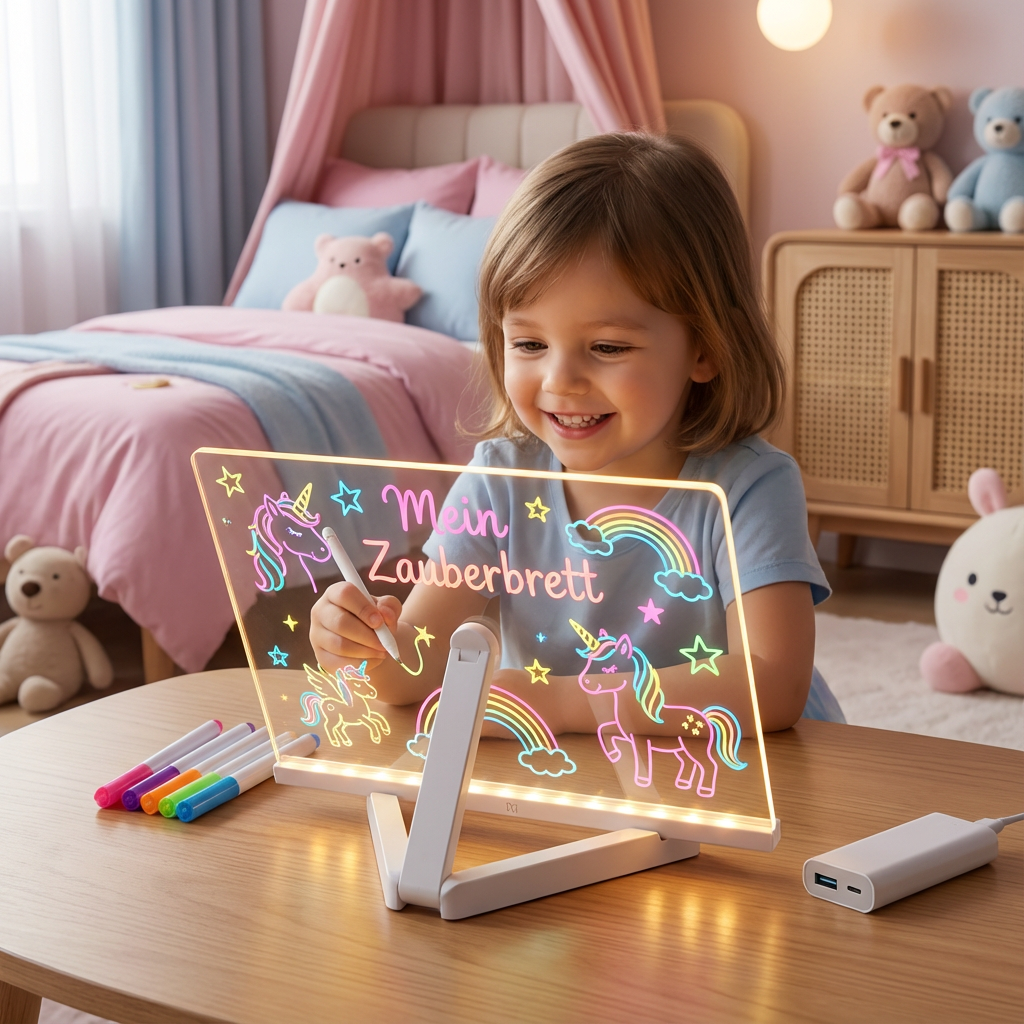 Kinder LED Zeichenbrett für kreativen Malspaß, ideal als Lernspielzeug & Geschenk für Kinder.