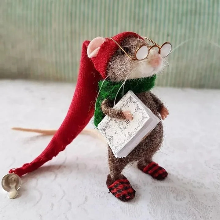Nadelfilz Tierfigur Maus, kunstvoll handgefertigt, perfekte charmante Dekoration für jeden Raum.