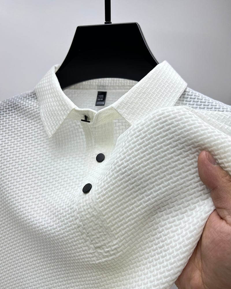 Herren Luxus Polo-Shirt, atmungsaktiv & vielseitig. Elegant für Business Casual, Freizeit, Frühling & Herbst.