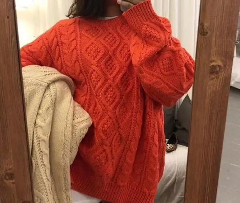 Hochwertiger, bequemer Damen Oversized Strickpullover mit Langarm, warm und stilvoll.