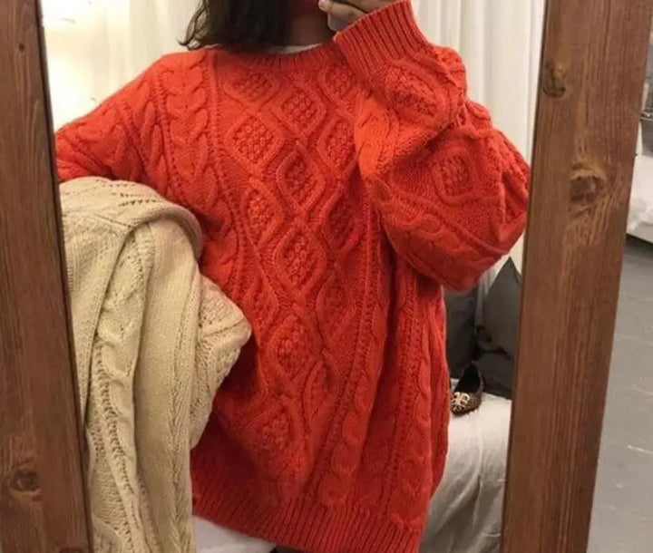 Hochwertiger, bequemer Damen Oversized Strickpullover mit Langarm, warm und stilvoll.