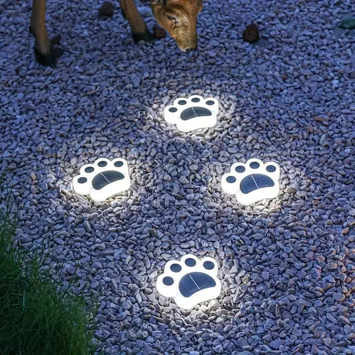 Solare Pfotenabdruck Leuchte für Garten und Weg: zauberhafte, wetterfeste Außenbeleuchtung mit LED.