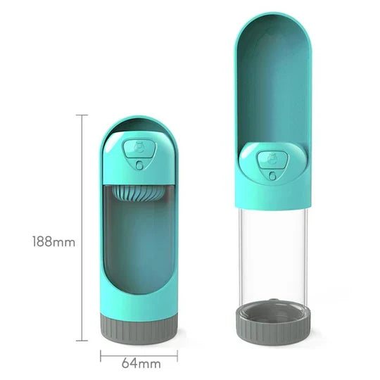 Praktische Katzentrinkflasche mit integriertem Napf & sicherem Verschluss für Ausflüge & mobil.